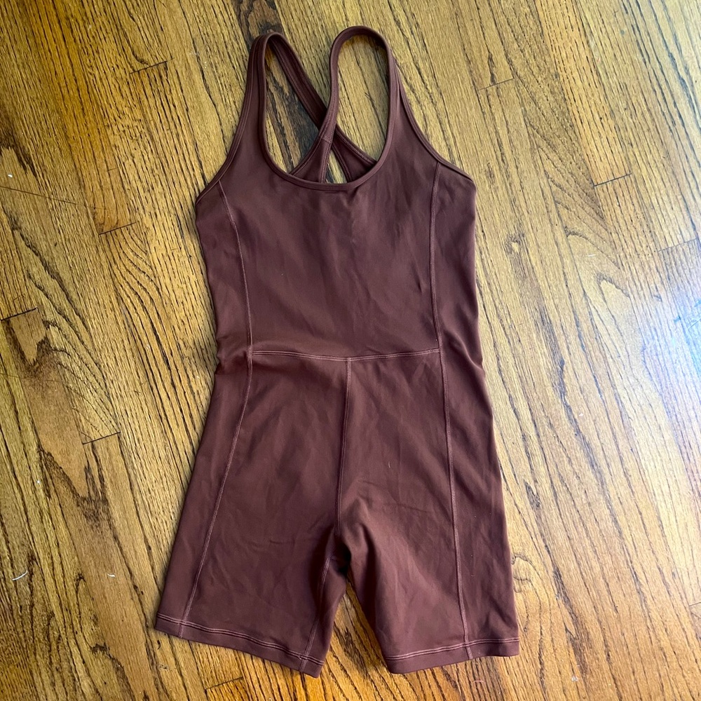TNA workout romper size m brown